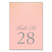 Table Points Gold Confetti Blush Rose Mariage Numéro de (Dos)