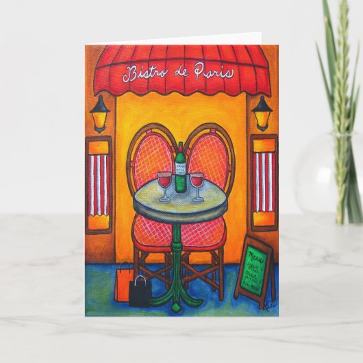 Table pour deux à Paris Carte de voeux (Devant)