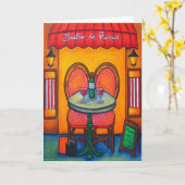 Table pour deux à Paris Carte de voeux (Fleur jaune)