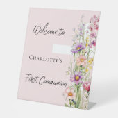 Table Premier signe de bienvenue des fleurs roses de la (Recto)