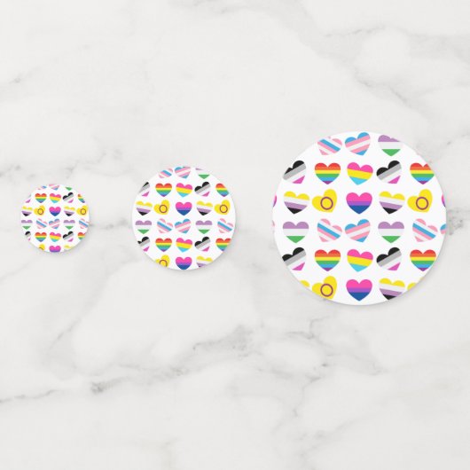 Table Pride Hearts Confetti (Devant)