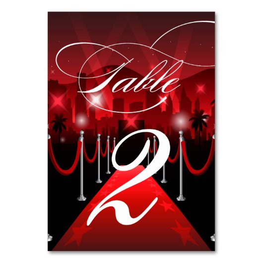 Table Red Carpet Hollywood Sweet 16 Numéro de tableau (Par défaut)