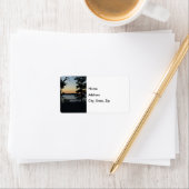 Table Rock Silhouette Sunset Adresetiketten Etiket (Insitu)