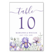 Table Romantique violet Iris Floral Mariage Numéro de ta (Par défaut)