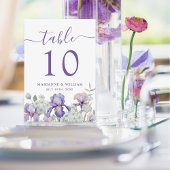 Table Romantique violet Iris Floral Mariage Numéro de ta