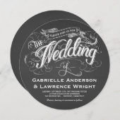 Table ronde Rustique Art Mariage Invitations (Devant / Derrière)