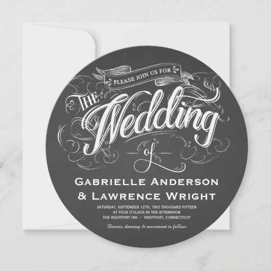 Table ronde Rustique Art Mariage Invitations (Devant)