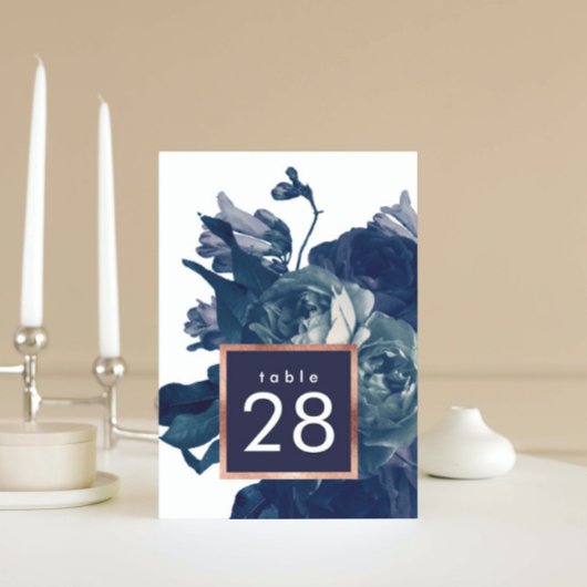 Table Rose de la Marine Bouquet Mariage Numéro de tablea