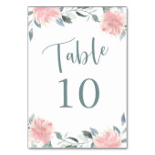 Table Rose floral et Turquoise Numéro de tableau (Dos)