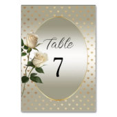 Table Roses blanches Coeurs d'or Numéro de tableau (Dos)