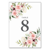 Table Roses roses romantiques Mariage Numéro de tableau (Dos)