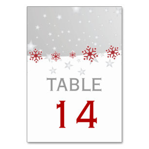 Table Rouge, grise flocon de neige moderne numéro de tab
