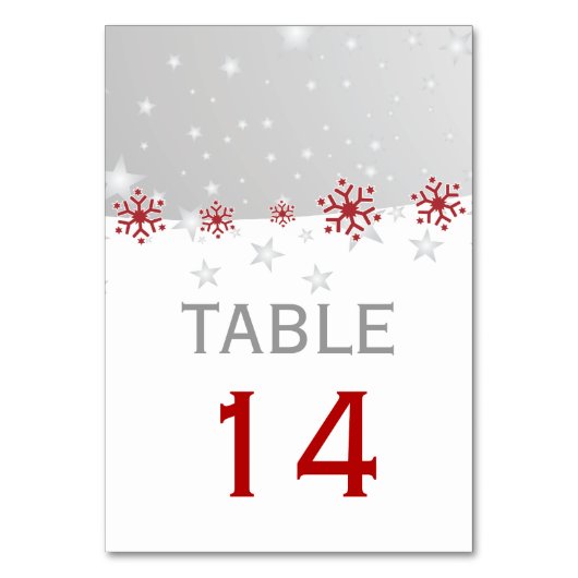 Table Rouge, grise flocon de neige moderne numéro de tab (Par défaut)