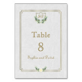 Table Royal Gold Crest Lush Greenery Numéro de tableau (Dos)