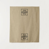 Table Runner Banner Business 2 Logos Faux Kraft Wandkleed (Voorkant)