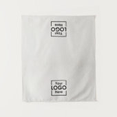 Table Runner Banner Business 2 Logos Faux Linen Wandkleed (Voorkant)