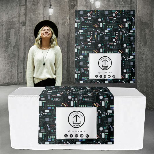 Table Runner Banner Business Logo Circuit Board Wandkleed