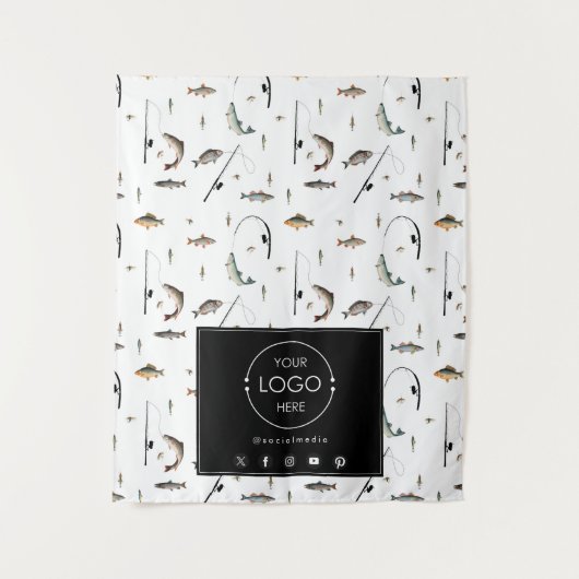 Table Runner Banner Business Logo Gevist Vis Wandkleed (Voorkant)