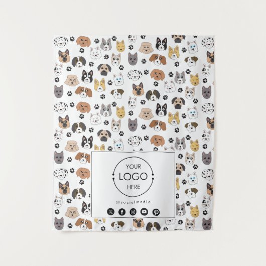 Table Runner Banner Business Logo Social Media Dog Wandkleed (Voorkant)