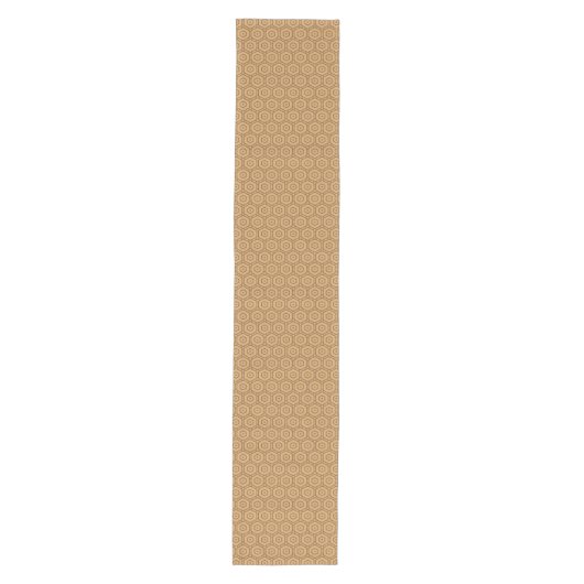 Table Runner - Bruin Hexagon Patroon Medium Tafelloper (Voorkant)