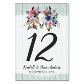 Table Russe Floral Vache Crâne Boho Mariage Numéro de ta (Dos)