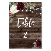 Table Rustic Christmas Grange Wood Mariage Numéro de tab (Dos)