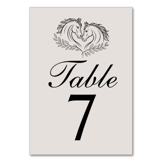 Table Rustic Elegant Western Horse Mariage Numéro de tab (Par défaut)