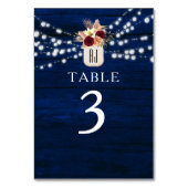 Table Rustic Navy String Lights Numéro de tableau (Par défaut)