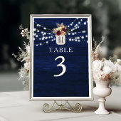 Table Rustic Navy String Lights Numéro de tableau