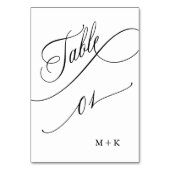 Table Script de luxe Mariage noir et blanc numéro 1, (Dos)