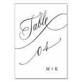 Table Script de luxe Mariage noir et blanc numéro 4, (Dos)