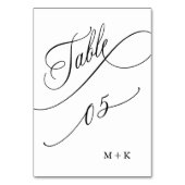 Table Script de luxe Mariage noir et blanc numéro 5, (Dos)