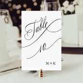 Table Script de luxe Mariage noir et blanc numéro 8,
