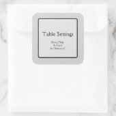 Table Settings Vierkante Sticker (Tas)