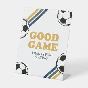 Table Signe d'anniversaire de football Bon match