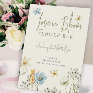 Table Signe de bar à fleurs pour baby shower Love in blo