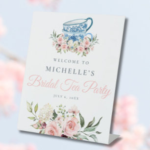 Table Signe de bienvenue pour Baby Shower Thème Tea Part