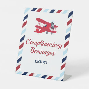 Table Signe de boissons d'anniversaire d'avion Temps Fil