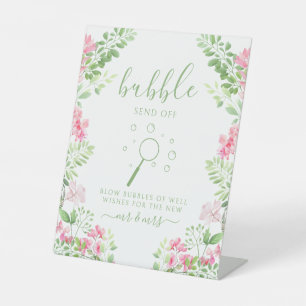 Table Signe de bulle de mariage floral rose bohème
