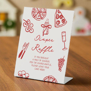 Table Signe de carafe Baby shower de pizza