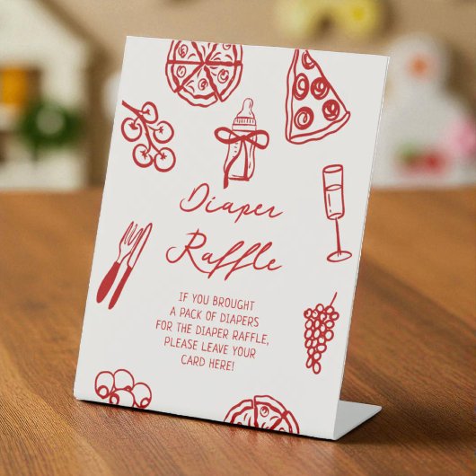 Table Signe de carafe Baby shower de pizza