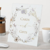 Table signe de carte de couronne de fleurs de prairie (In SItu)