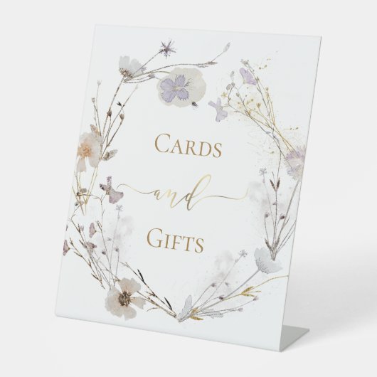 Table signe de carte de couronne de fleurs de prairie (Recto)