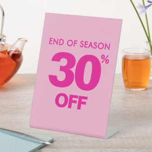 Table Signe de fin de saison, rose 30% de réduction Tabl