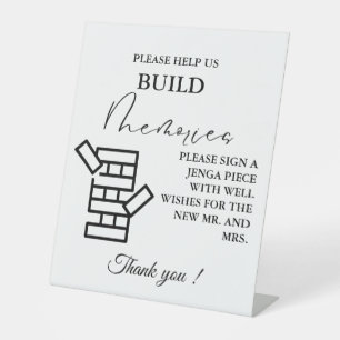 Table Signe de jeu minimaliste moderne Mariage Jenga Gam