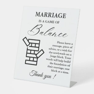 Table Signe de jeu minimaliste moderne Mariage Jenga Gam