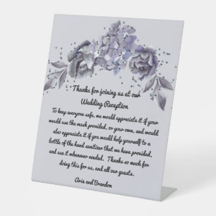 Table Signe de Mariage de sécurité pour masques et dispo