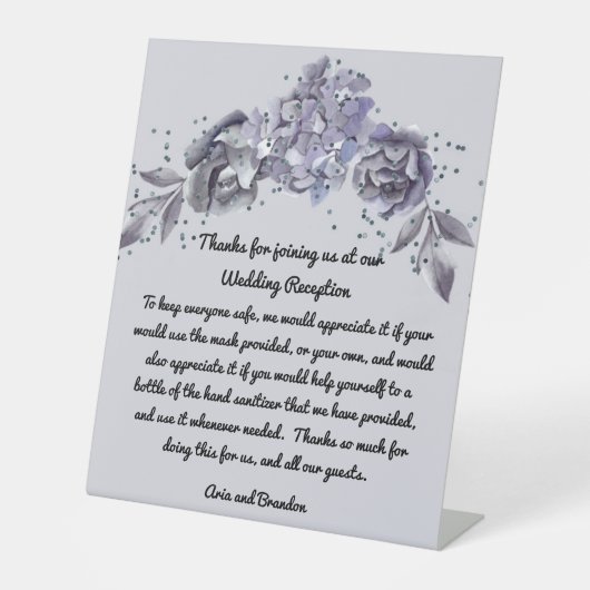 Table Signe de Mariage de sécurité pour masques et dispo (Recto)