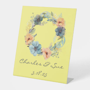 Table Signe de Mariage lunaire avec couronne fleurie