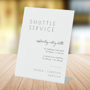 Table Signe de mariage moderne élégant Script Shuttle Se